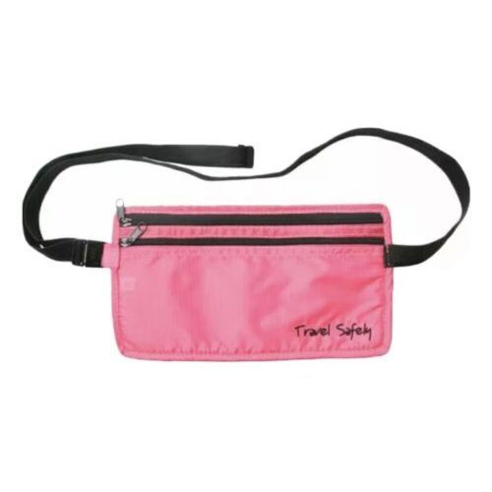 New in Package MIAMICA Pink Black Travel safely security pouch for waist NWT